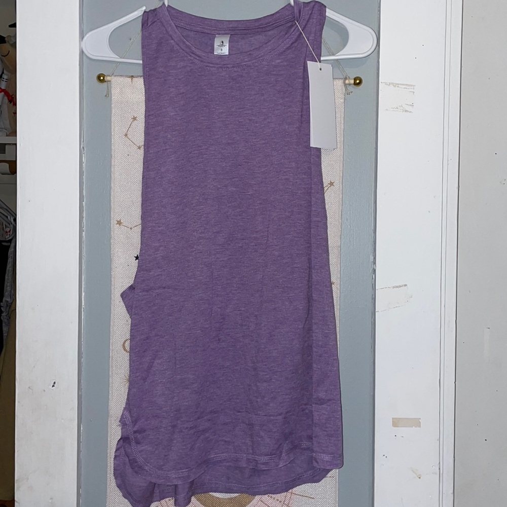 purple athletic tank top